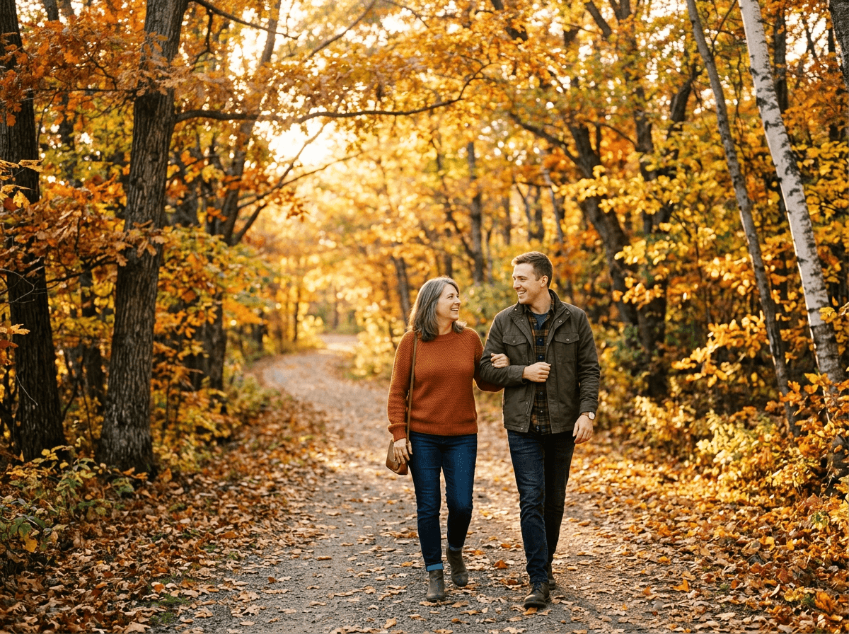 Our autumn walks — arm in arm, no rush